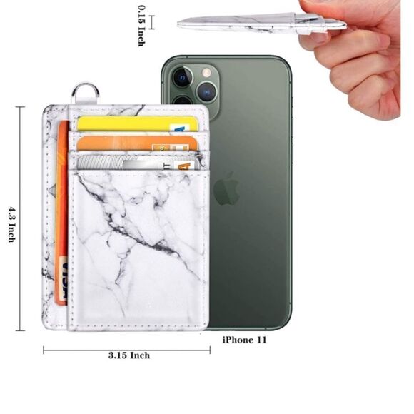 White Marble Leather ID holder - Picture 4 of 4